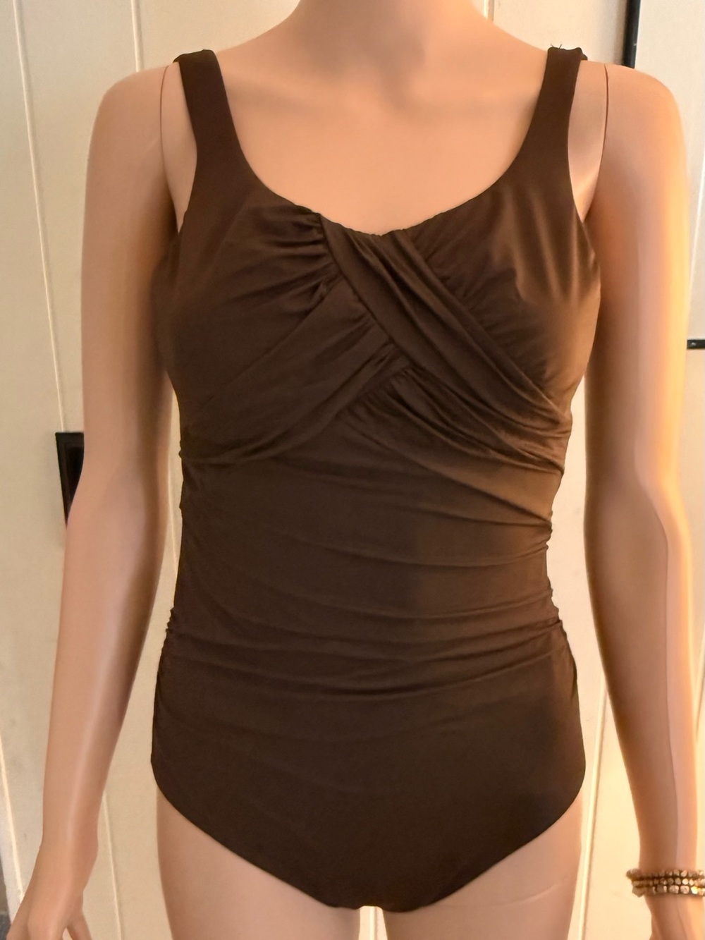 Lands' End Chocolate Brown One-Piece Swimsuit